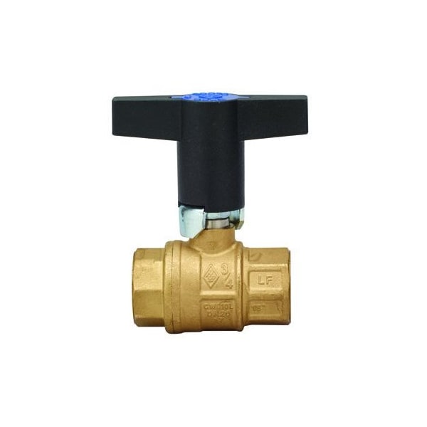 Bonomi North America 1in LEAD FREE FULL PORT BRASS BALL VALVE W/ T-HANDLE 171NLFPT-1 - main